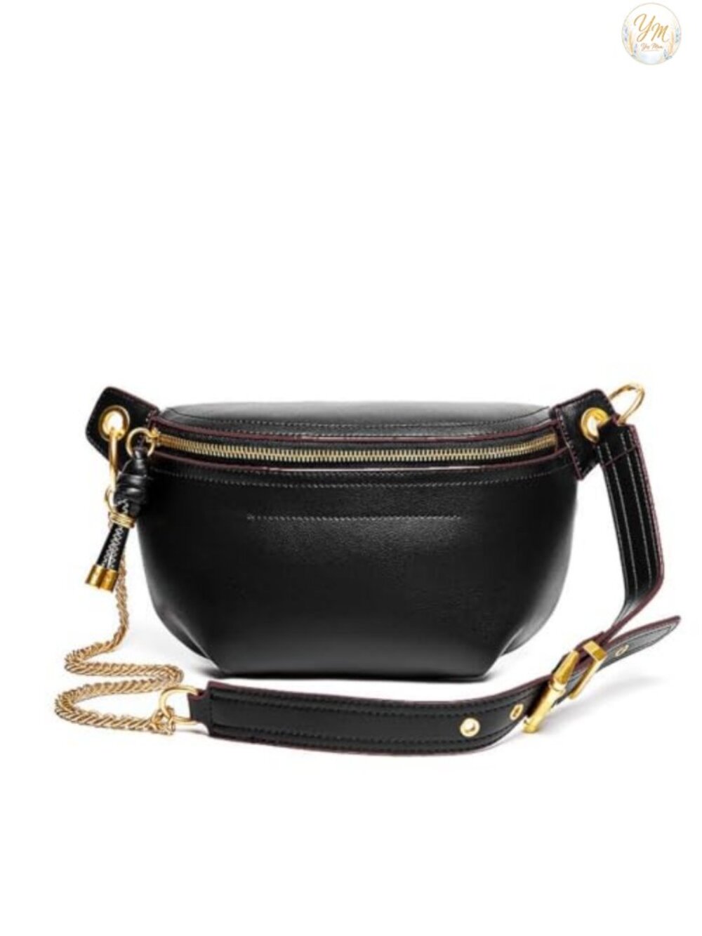 Faux Leather Tassel Crossbody Bag with Chain Strap